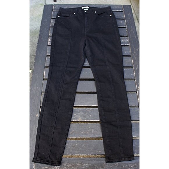 Good American - sz 14/32 - Good Waist Slim Leg w/Front Seam, STRETCH, Blackout - Picture 4 of 10